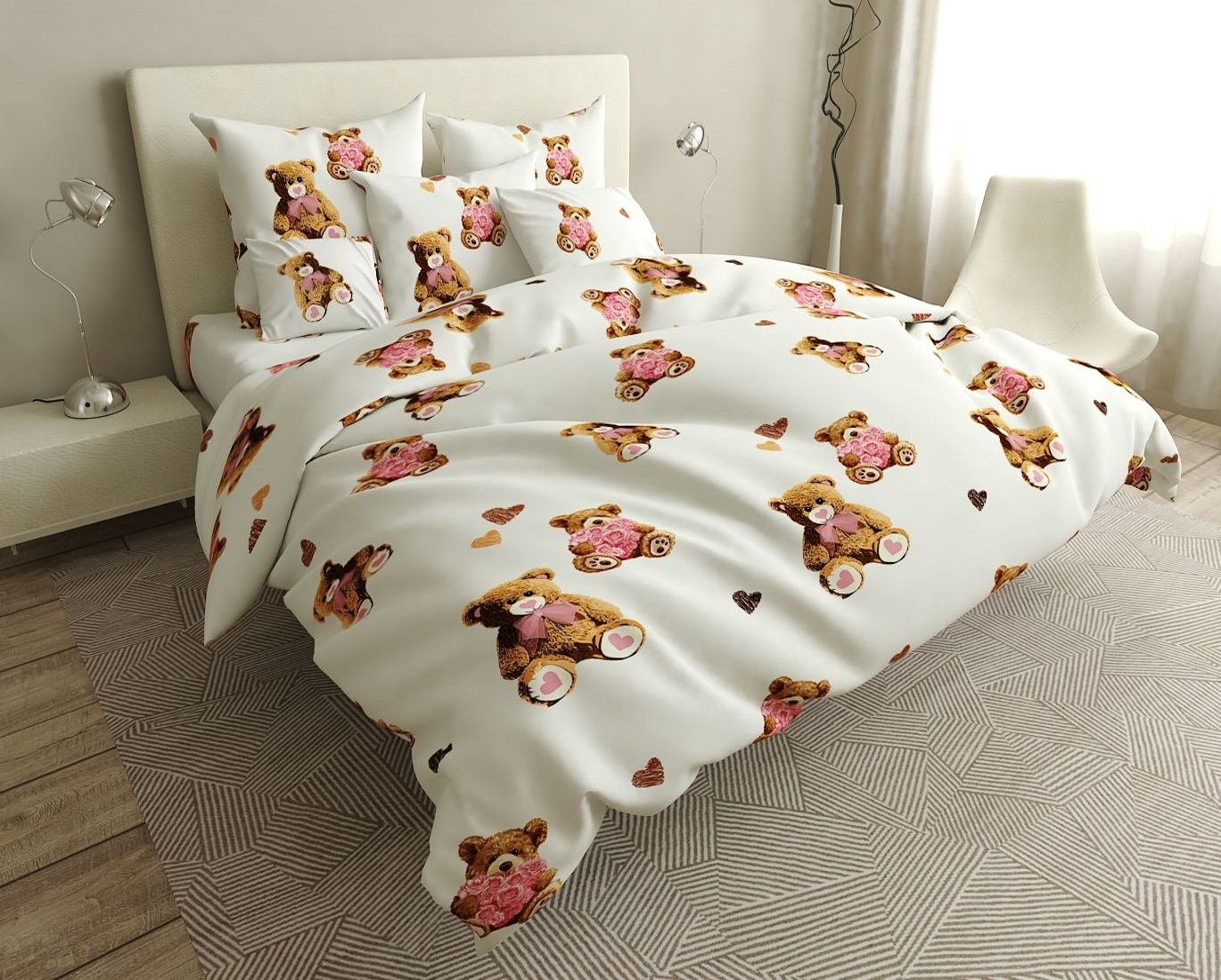 

Постельное белье MirSon 22-1246 Love Berry King Size италия, сатин