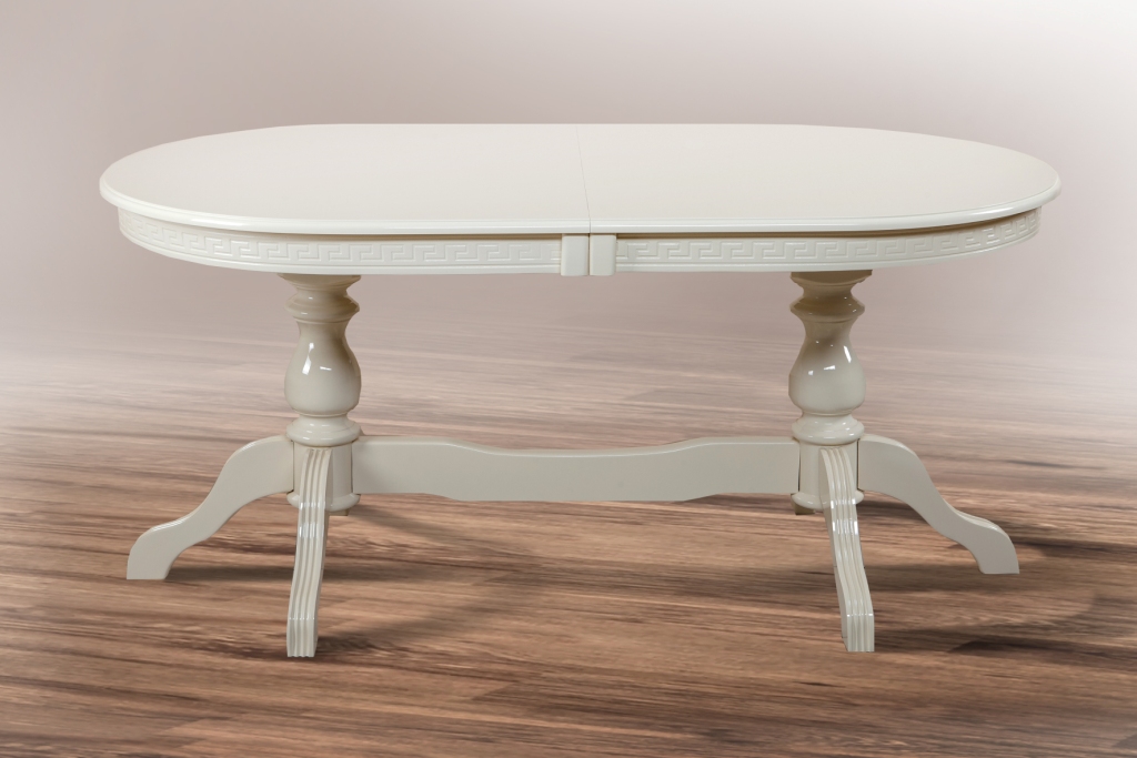 

Стол обеденный раскладной из натурального дерева (160+2*40)/90 Оскар Люкс Микс Мебель Слоновая кость