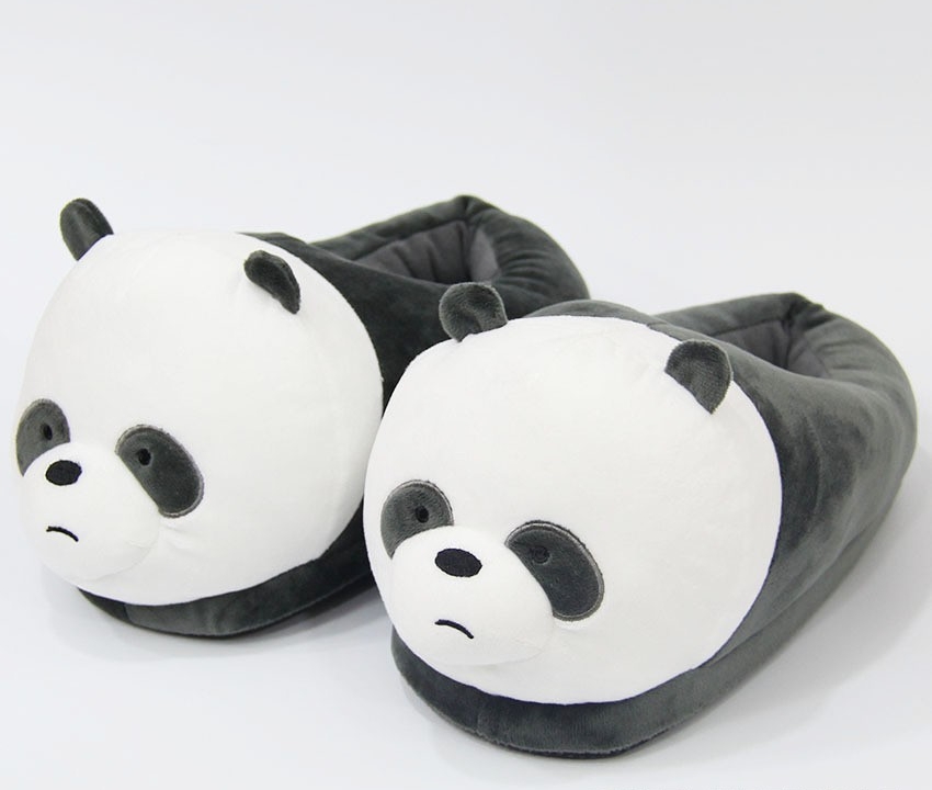 

Тапочки кигуруми панды Kigurumi Домашние Серые Плюшевые тканевые 35-43 (3018)