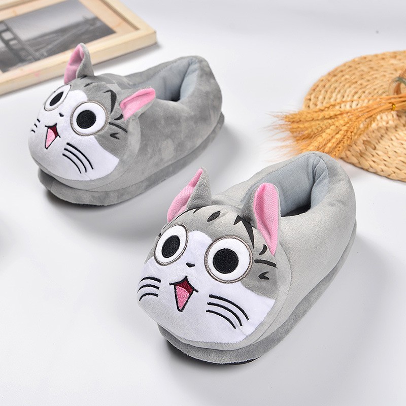 

Тапочки кигуруми котик чи Kigurumi Домашние Серые Плюшевые тканевые 35-43 (3015)