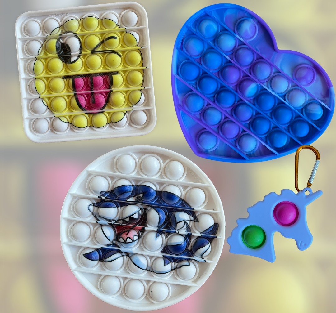 

Набор Игрушки Антистресс Поп ит Сердце+pop it Смайл + Акула+ simple dimhl единорог