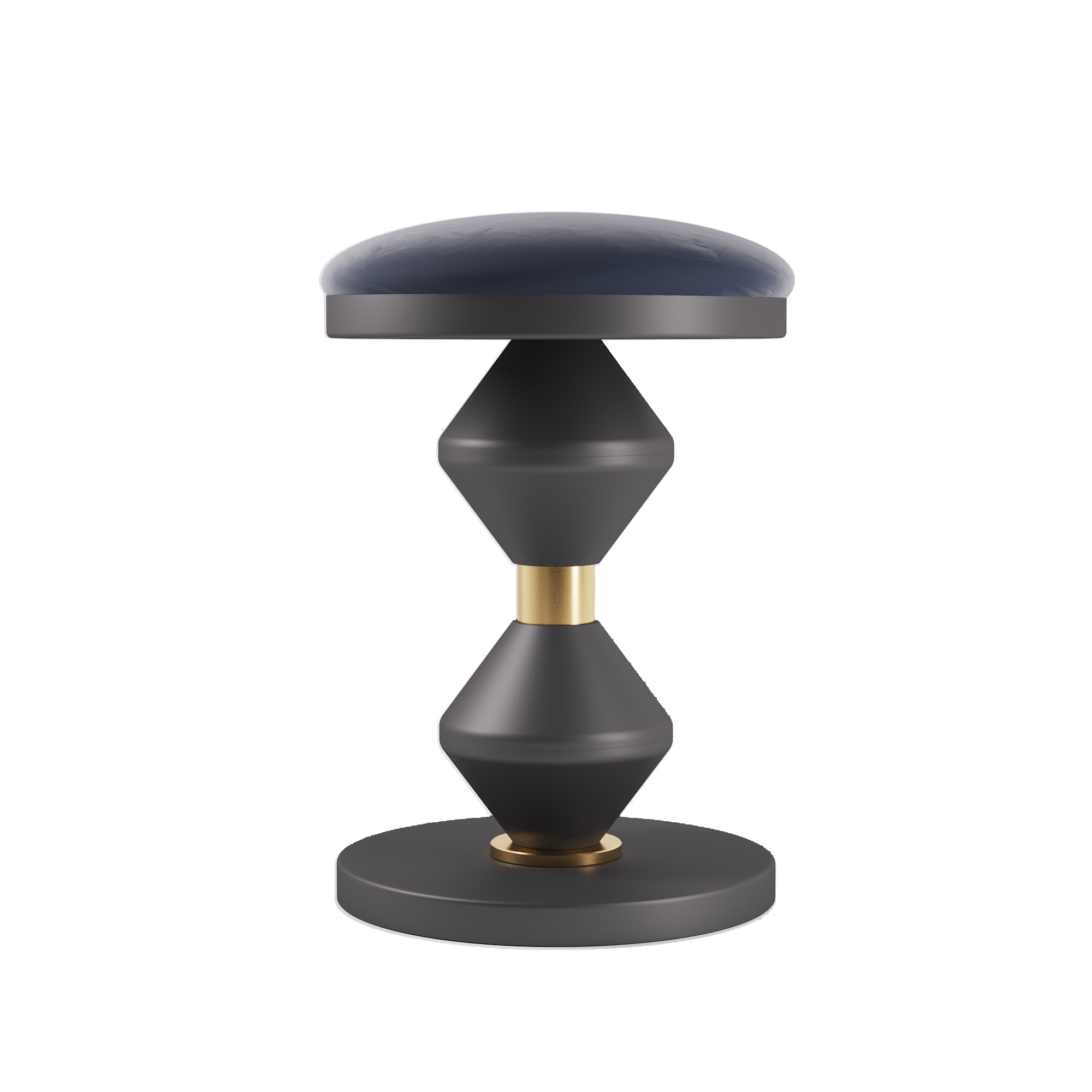 

Пуф в гостиную, спальню, офис, кухню, прихожую Dome 5802-2 дерево черный/ткань синий PikArt