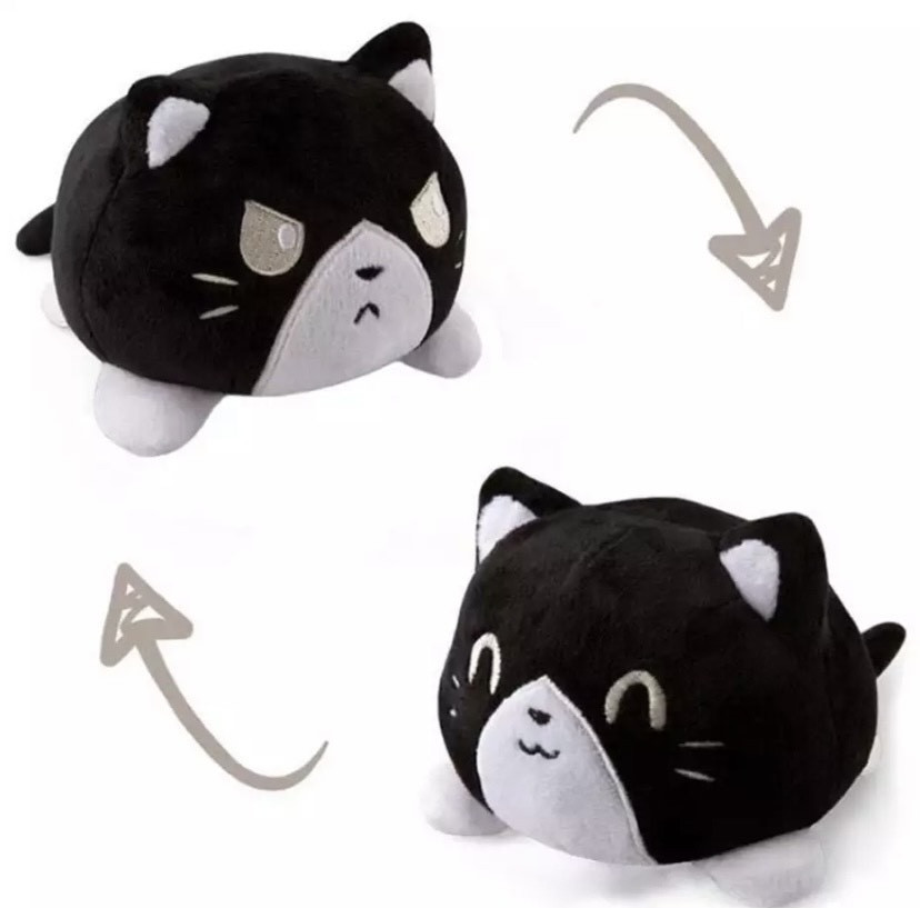 

Двухсторонняя игрушка Котик-настроение черный