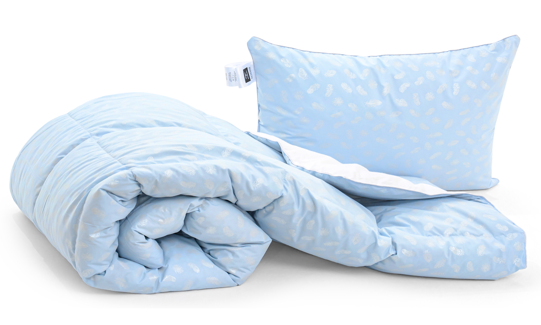 

Набор MirSon Karmen 1907 "Bio-Blue" (одеяло + подушка 50*70 средняя) 220х240 см + 50х70 см италия, био-пух