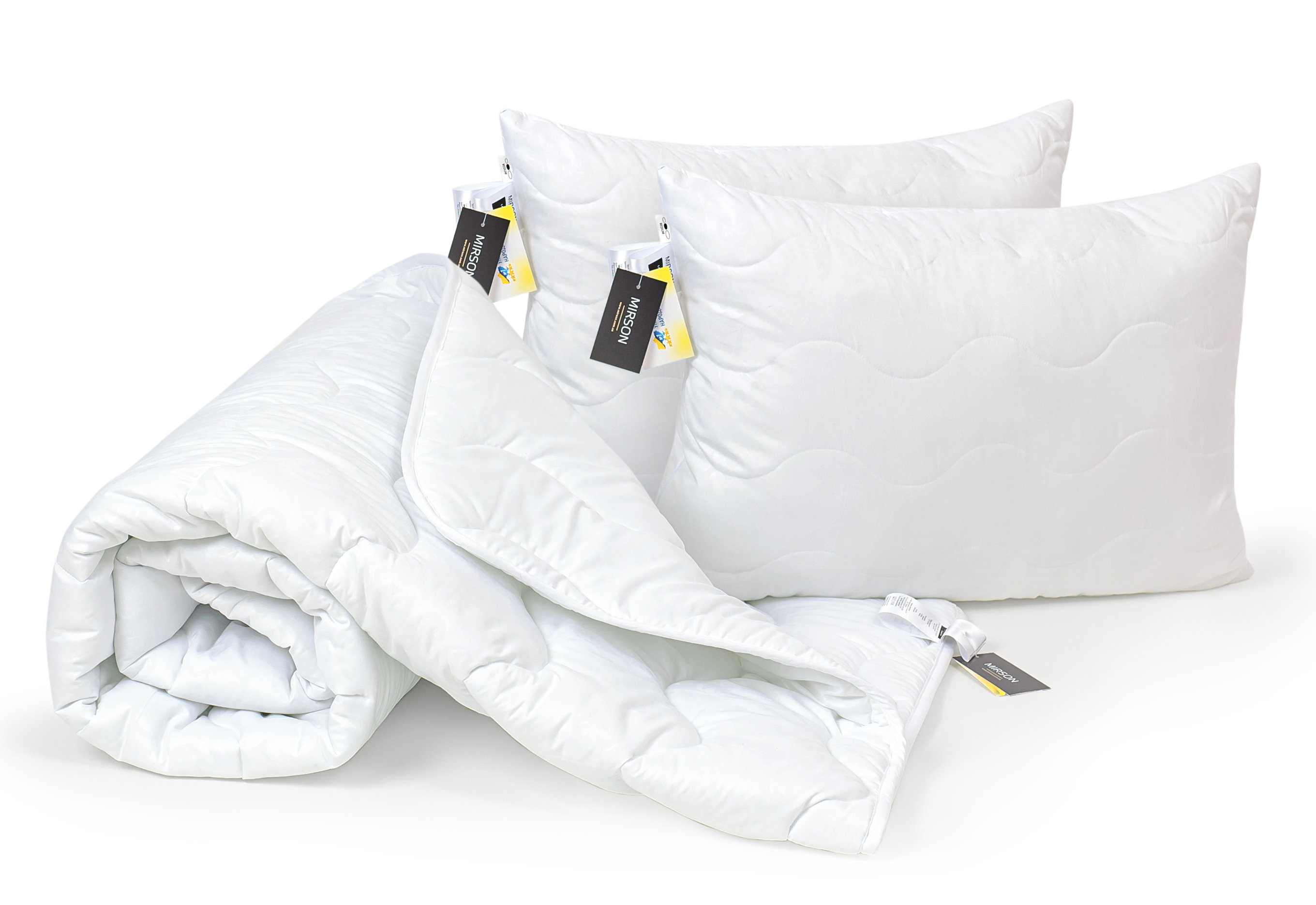 

Набор MirSon 1660 Eco Light White (одеяло + две подушки) 220х240 см + 50х70 см 2шт италия, ecosilk