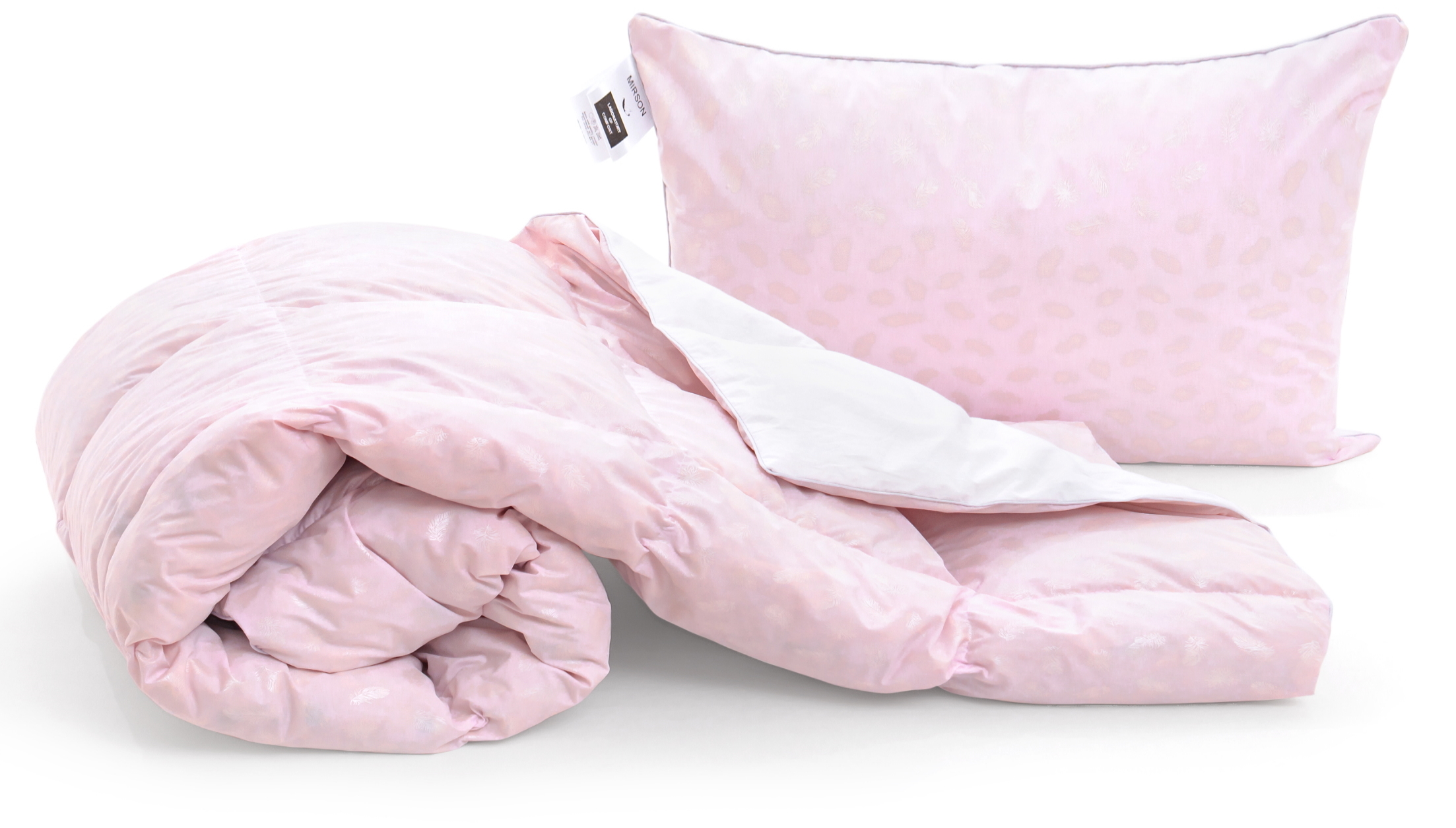

Набор MirSon Karmen 1913 "Bio-Pink" (одеяло + подушка 50*70 средняя) 155х215 см + 50х70 см италия, био-пух