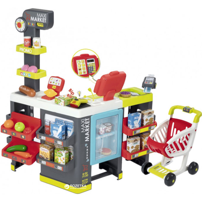 

Інтерактивний супермаркет Smoby Toys Maxi Market зі звуковими ефектами, візком і аксесуарами (350213)