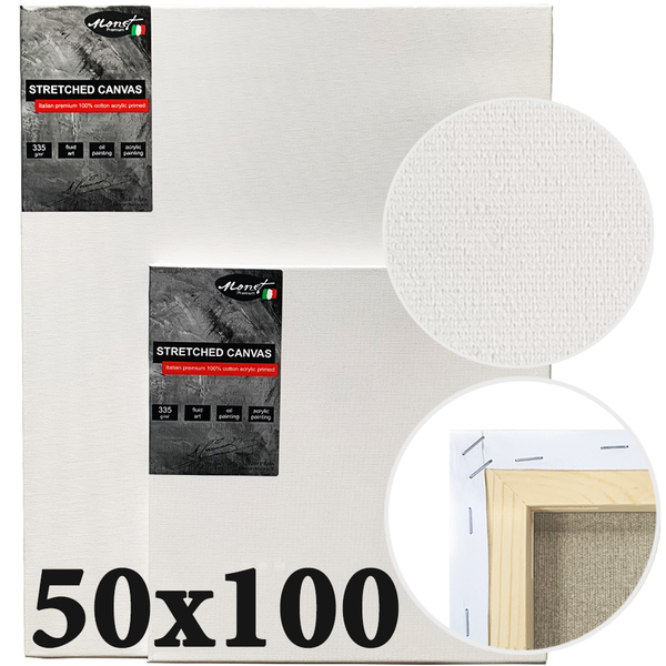 

Холст на подрамнике Monet итальянский хлопок среднее зерно 50*100 см (MN50100)