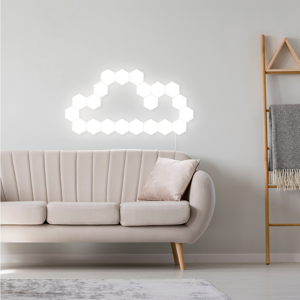 

Настенный светильник сенсорный 3DTOYSLAMP Соты Набор 6 шт + блок питания Белые