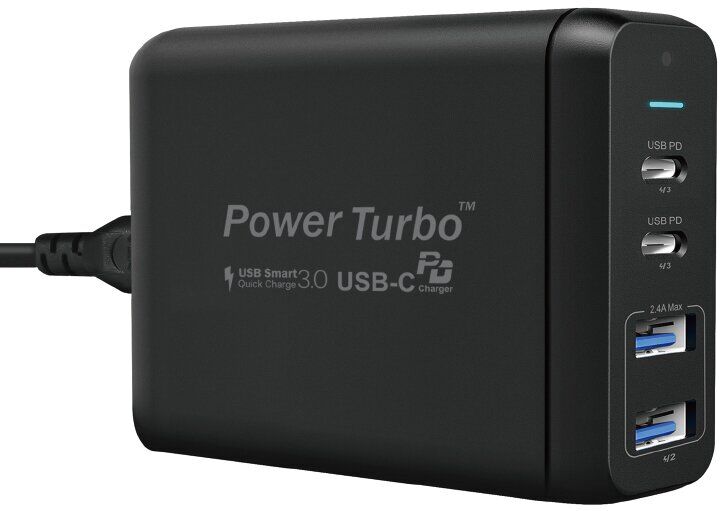 

Зарядное устройство WIWU Power Turbo 4in1 60W (2xType-C PD/2xUSB) - Black