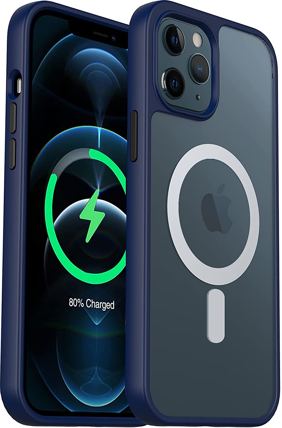 

Матовый противоударный чехол с MagSafe STR Shadow Matte Case with MagSafe (PC+TPU) iPhone 12/12 Pro - Dark Blue STR