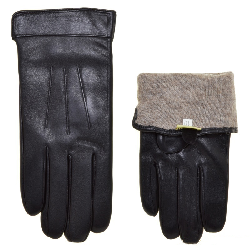 

Перчатки мужские натуральная кожа, подкладка 100% шерсть, для сенсорных экранов, цвет черный, размер 9,5, pov28759