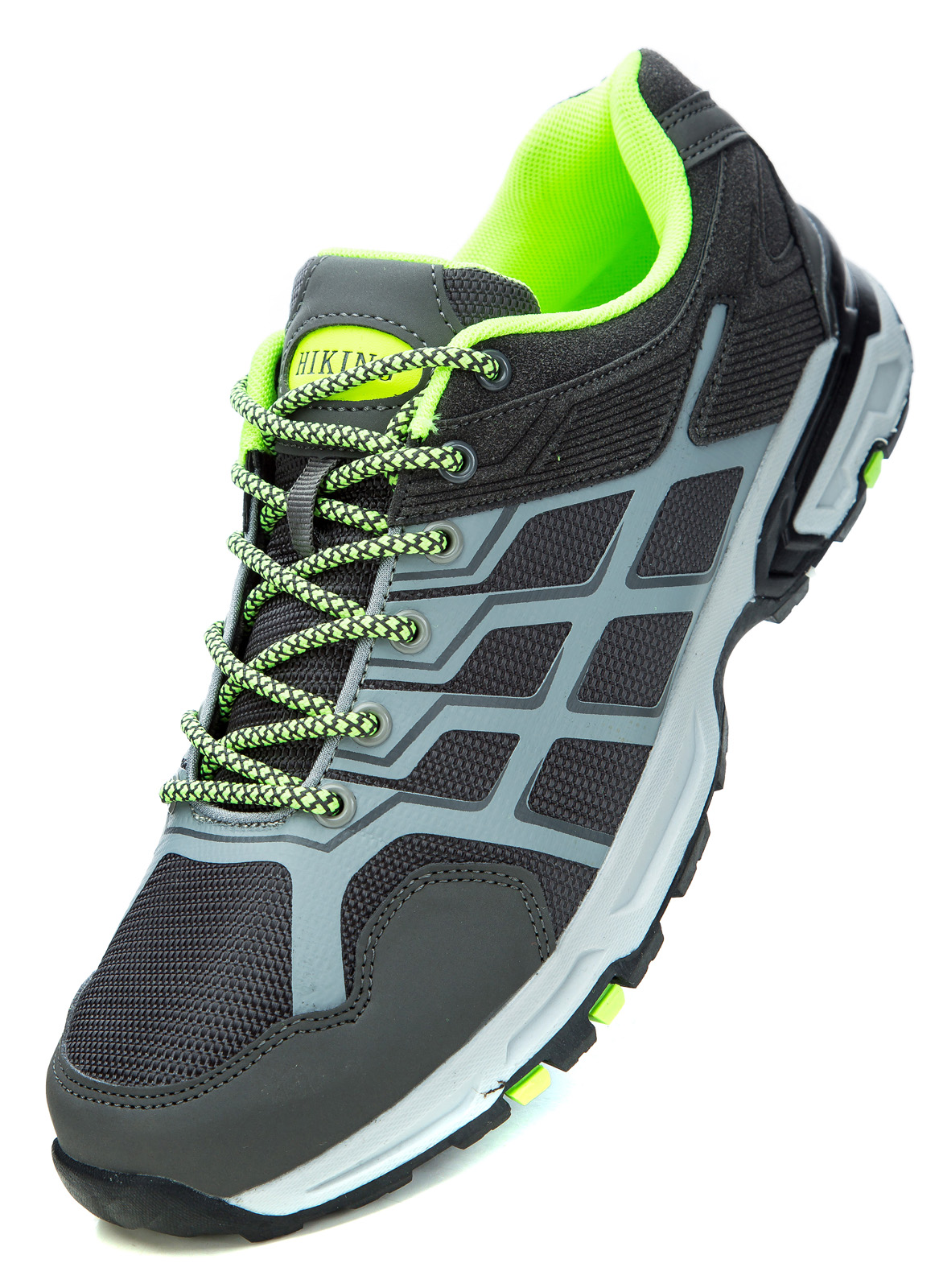 

Кроссовки мужские HIKING XY9-808-3 серые/салатовые 41