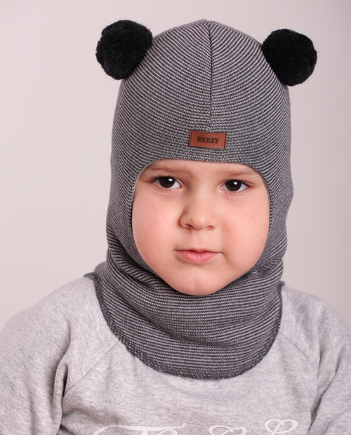 

Шапка-шлем детская для мальчика Beezy весна - осень 1702-27- 21 Мишка р. 3 (54-56 см)