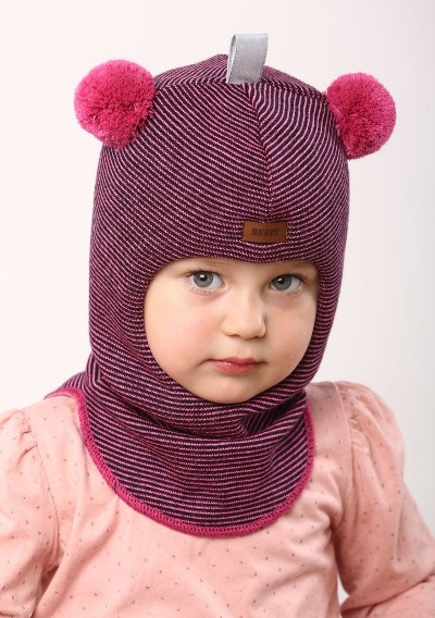

Зимняя шапка-шлем Beezy для девочки 1402-30-22 Мишка р. 3 (54-56 см)