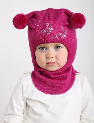 

Зимняя шапка-шлем Beezy для девочки 2010-19-22 Баттерфляй р. 1 (47-49 см)