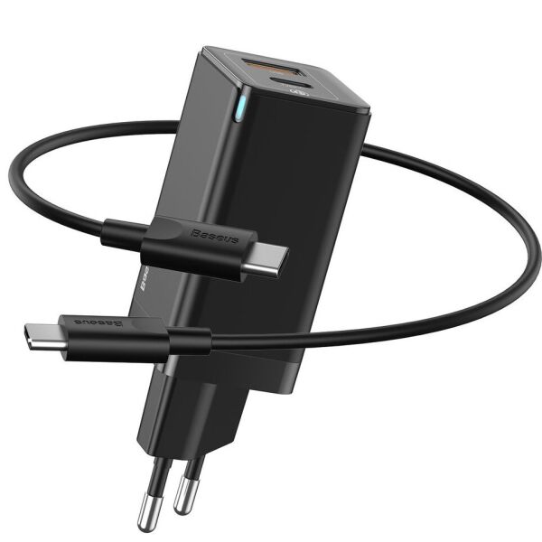 

Сетевое зарядное устройство Baseus GaN2 Quick Charger 45W + кабель Type-C (CCGAN-Q01) - Black