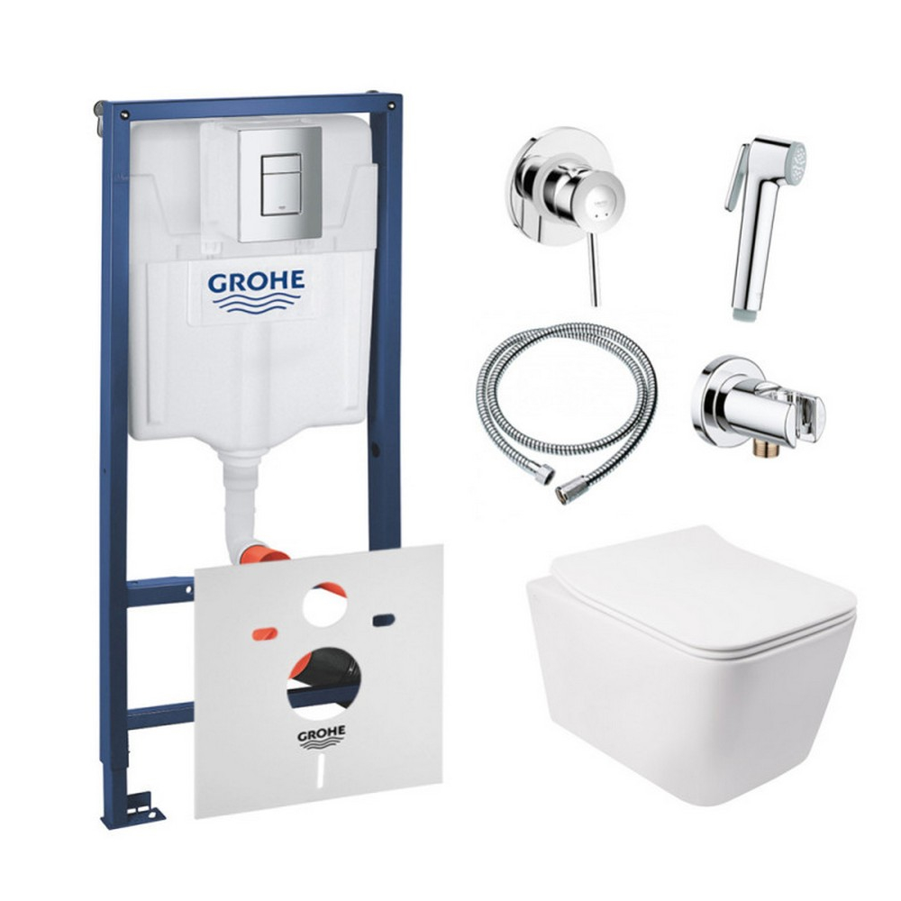 

Комплект инсталляция Grohe Rapid SL 38772001 + унитаз с сиденьем Qtap Crow QT05335170W + набор для гигиенического душа со смесителем Grohe BauClassic 111048