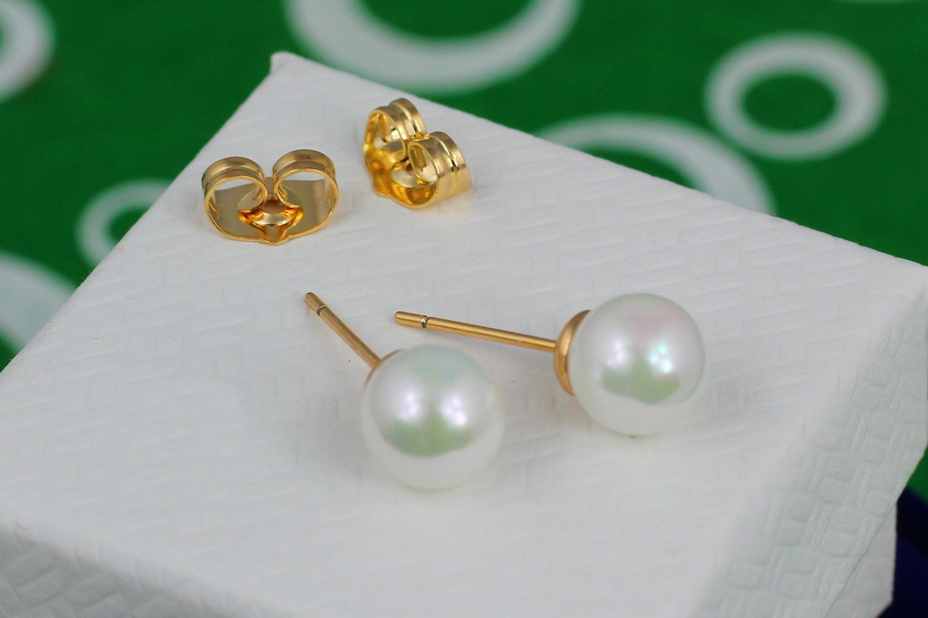 

Серьги гвоздики Xuping Jewelry жемчуг 8 мм золотистые