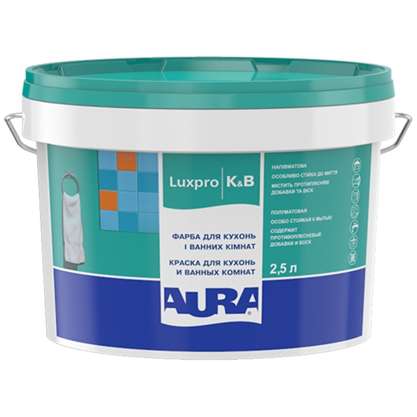 

Акрилатная краска для кухонь и ванных комнат Aura Luxpro K&B 2.5 л