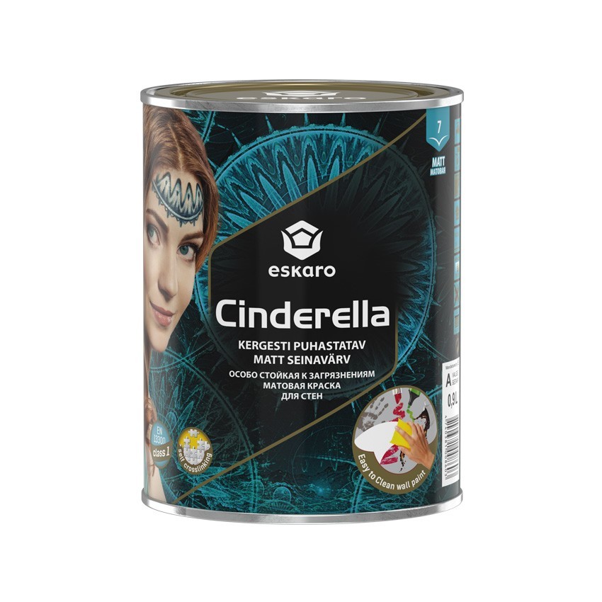 

Особо стойкая к загрязнениям матовая краска для стен Eskaro Cinderella 0.9 л