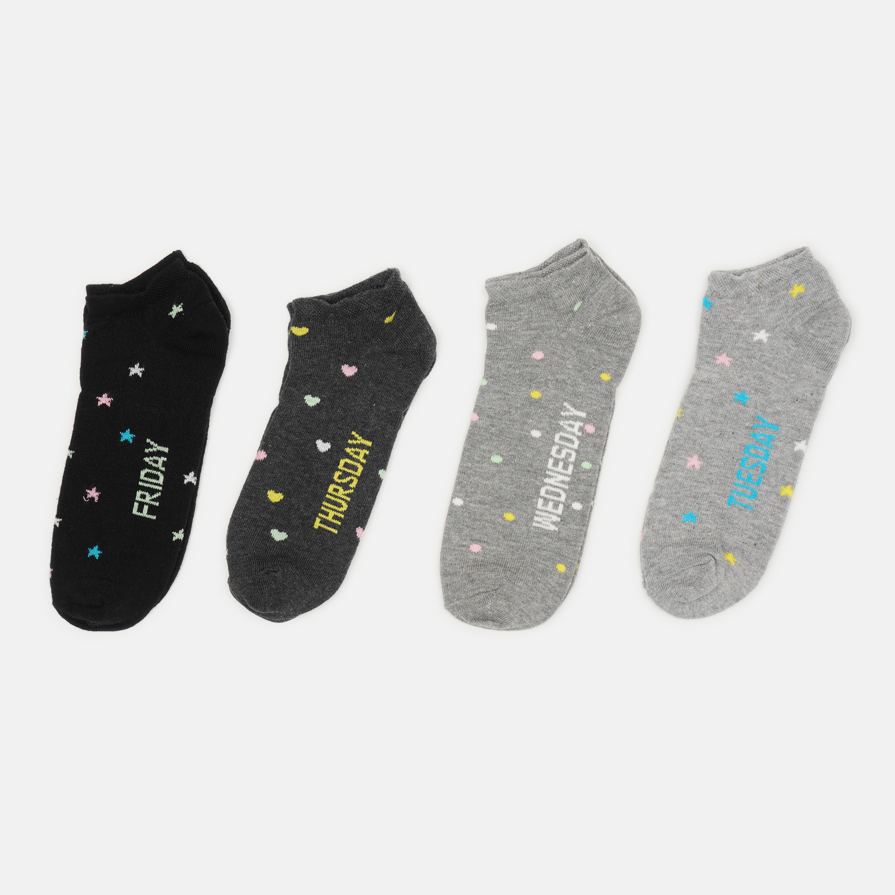 

Носки C&A 547-885471 - 4 пары Серые с черным принтом, Носки C&A 547-885471 35-38 4 пары Серые с черным принтом