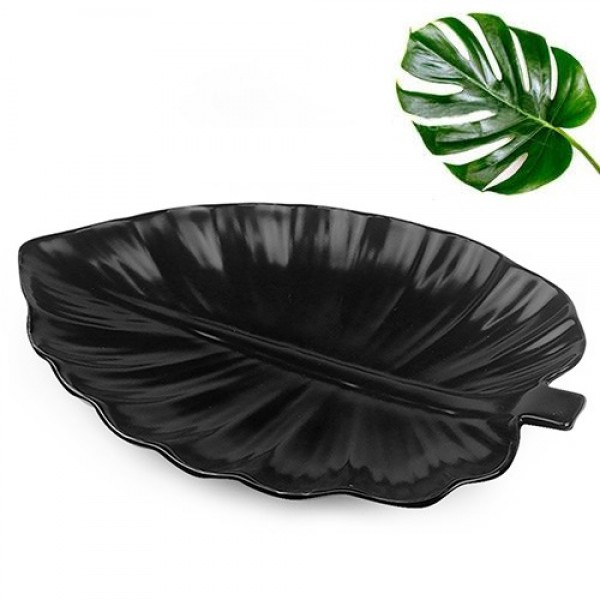 

Блюдо Stenson Лист монстеры Black MC-3665-10 25.5х18х2.5 см