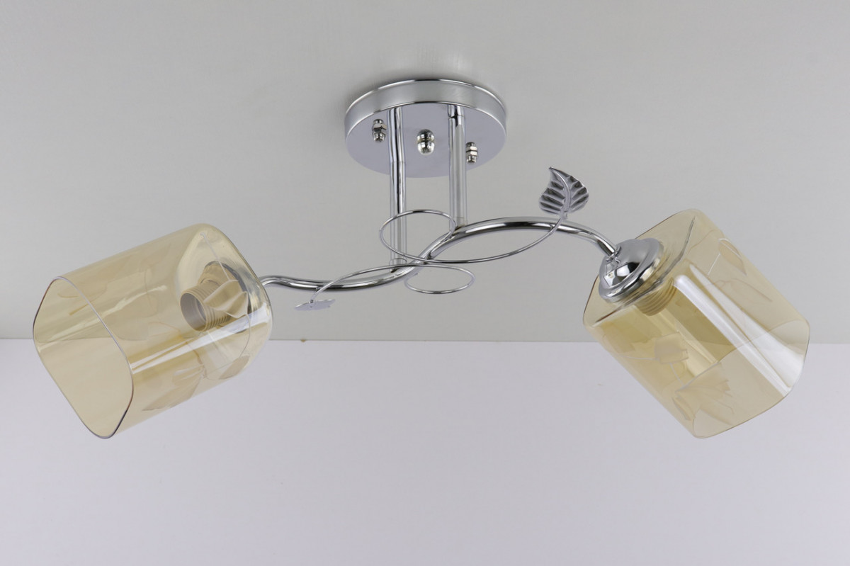 

Люстра потолочная на 2 лампочки 2338/2B-ch Хром 24х29х55 см.