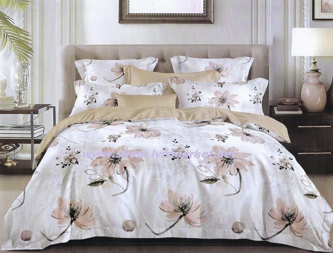 

Комплект постільної білизни Шем Royal satin 180Х220 переважно бежевий 20