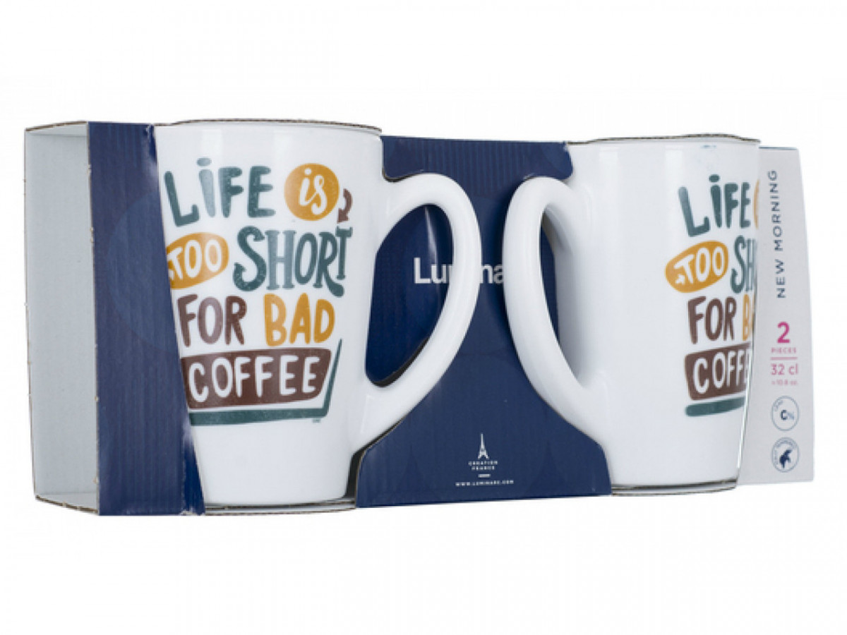 

Набор чашек Luminarc New Morning Life is Short P5145 2 шт 320 мл