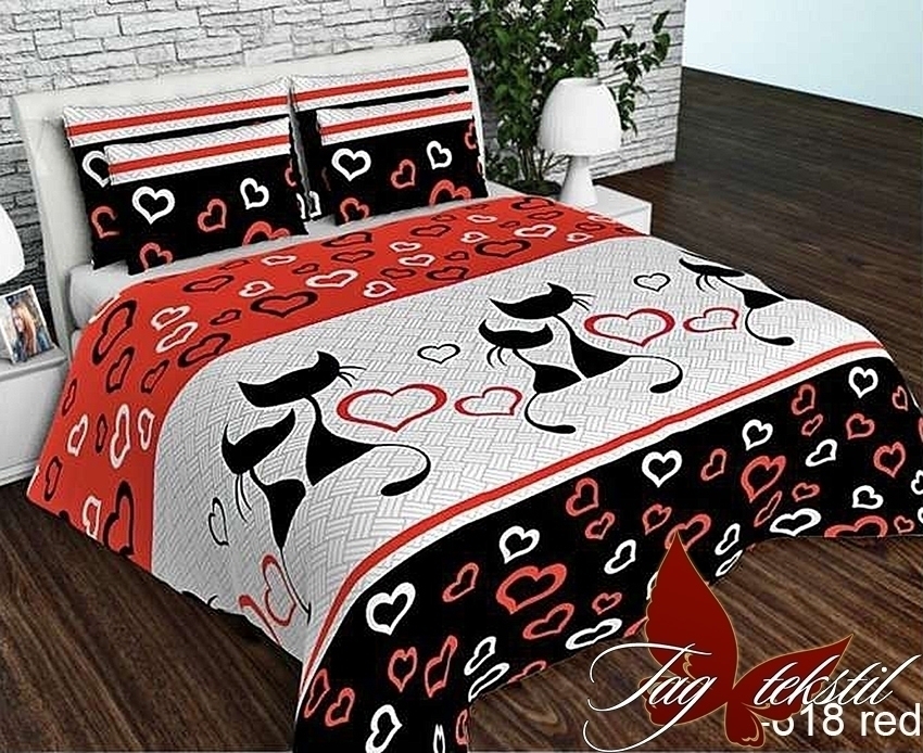 

Комплект постельного белья Ренфорс двуспальный 200x215 см R618red