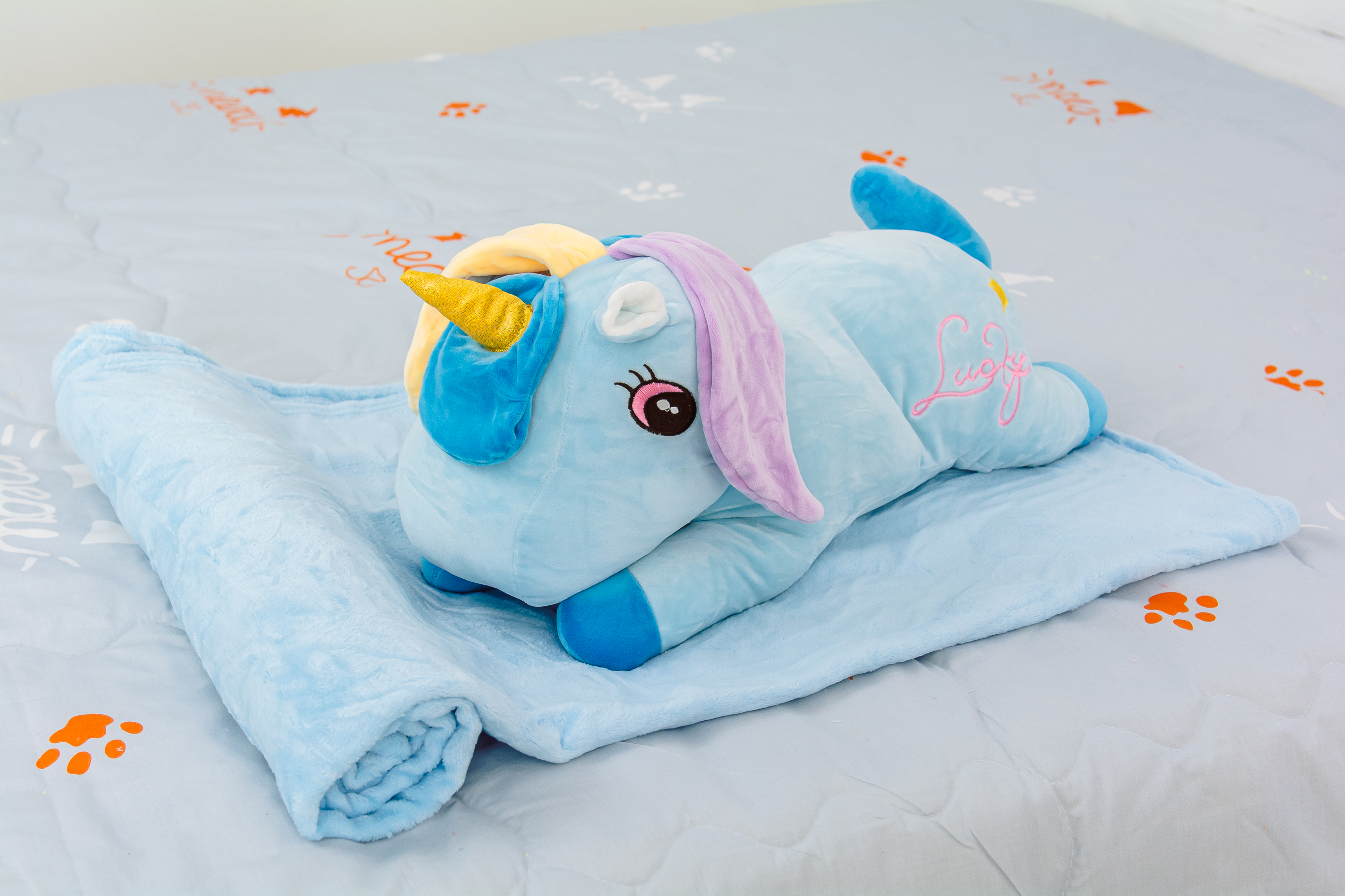 

Плед MirSon детский 1068 Unicorn with Blue Mane + подушка 100х160 см италия, флис