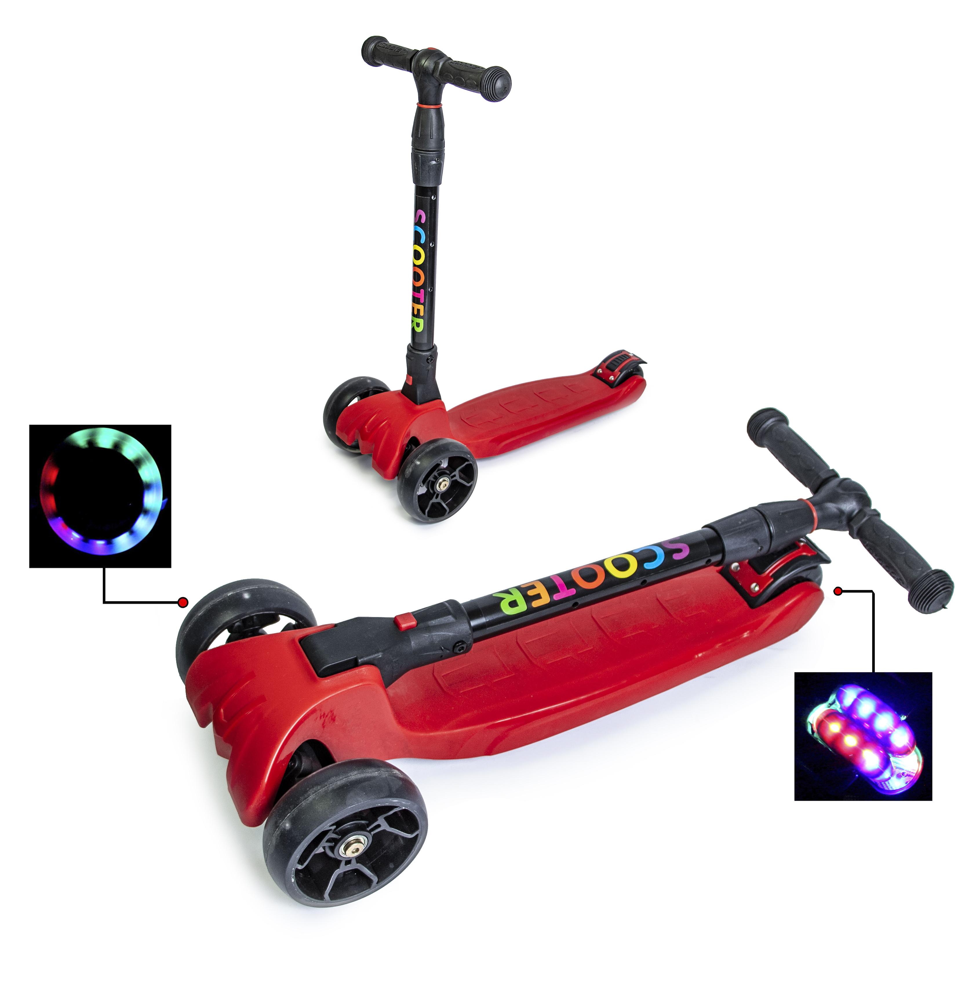 

Самокат Scooter Smart Red Складная ручка светящиеся колеса (SD 366852295)