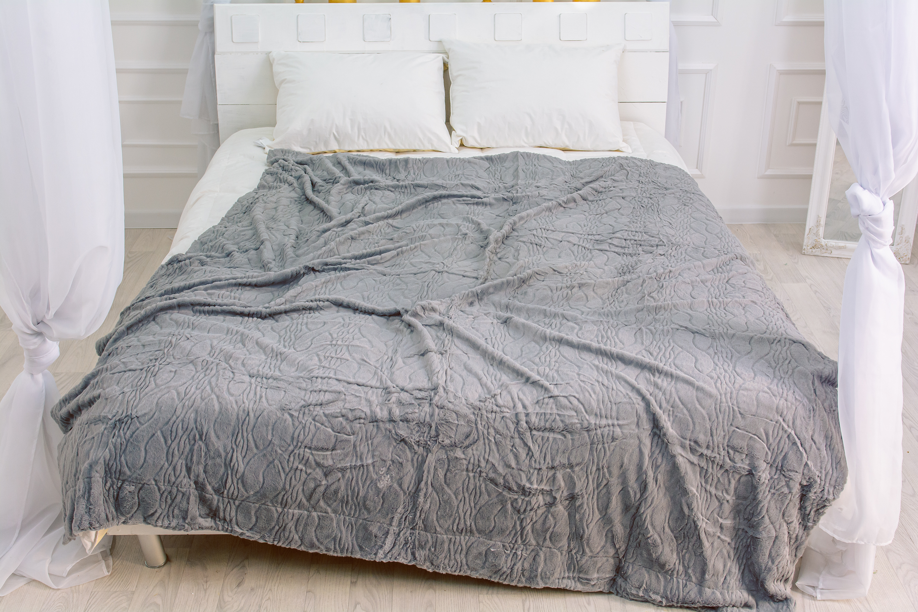 

Плед MirSon 1007 Damask Light Gray 200х230 см италия, флис