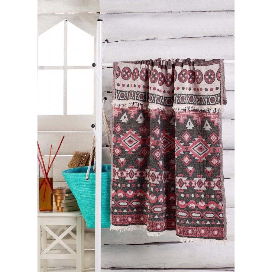 

Полотенце Eponj Home Jakarli Kilim kirmizi 100х180 см Коричневый турция, хлопок