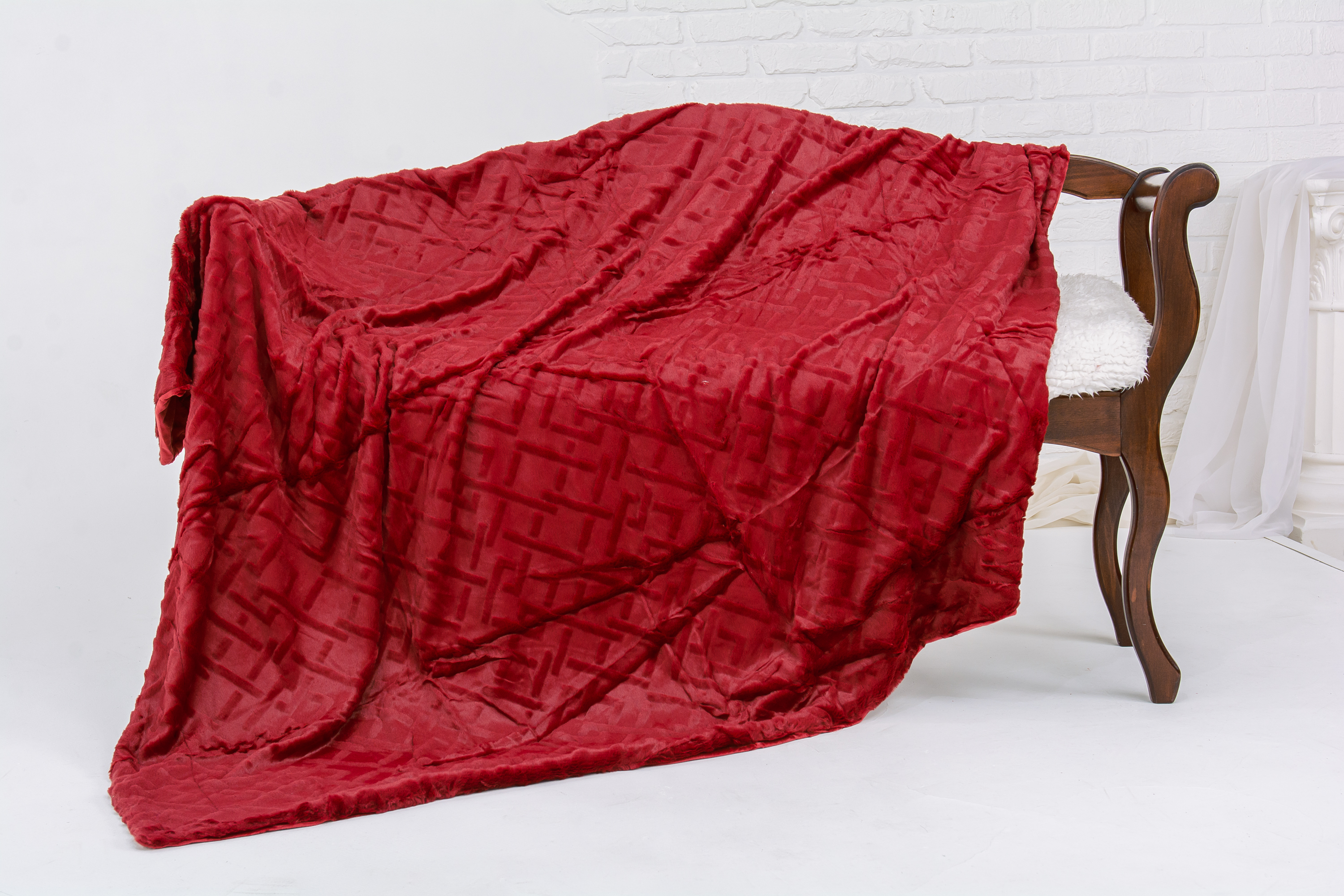 

Плед MirSon 1025 Camellia Red 180х200 см италия, флис