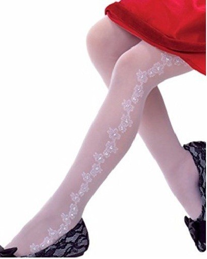 

​Колготи дитячі з люрексом JASMINA 20 den KNITTEX р.128-134 (білі)
