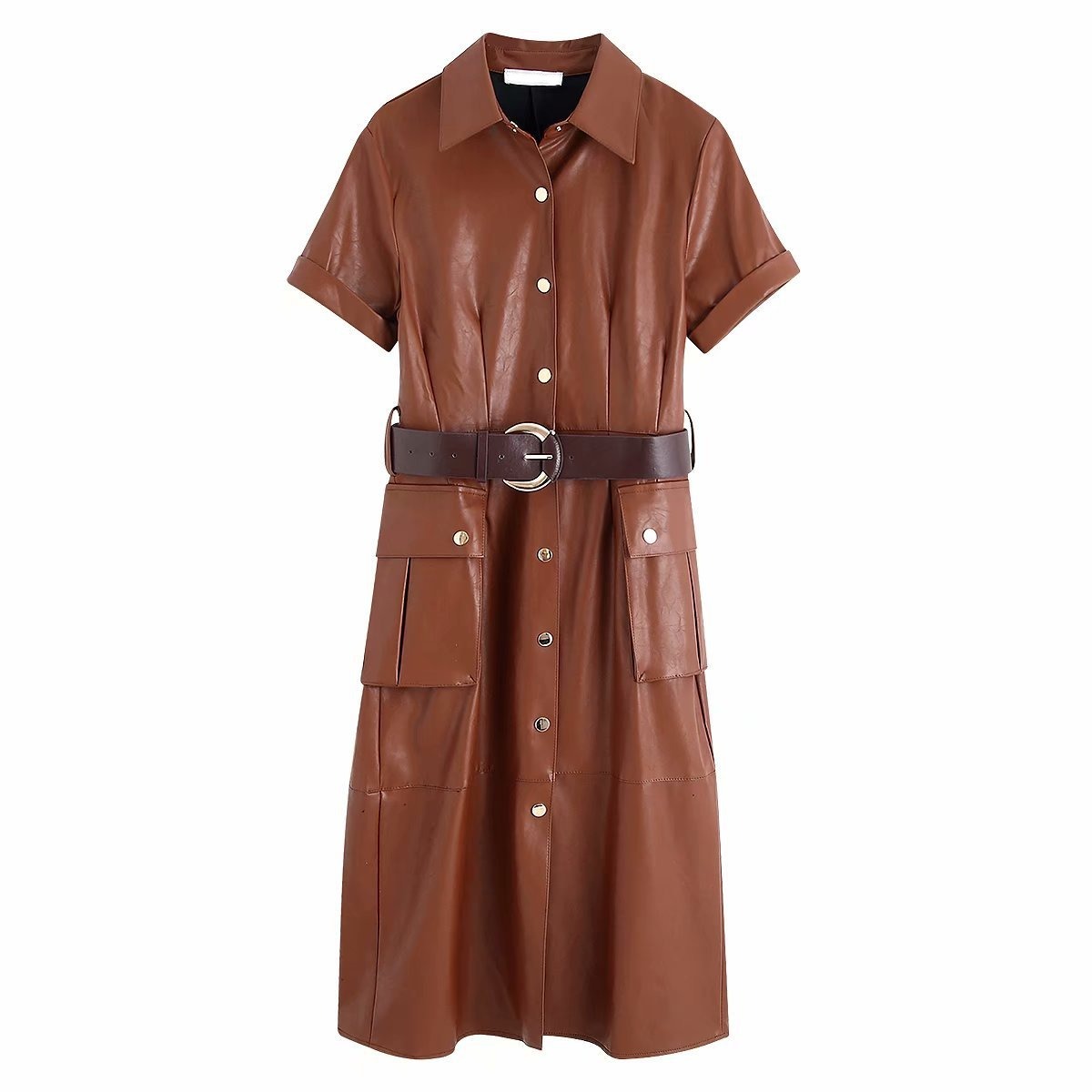 

Платье-рубашка женское из искусственной кожи коричневое Brown Berni Fashion () Коричневый, Платье-рубашка женское из искусственной кожи коричневое Brown Berni Fashion (L) Коричневый
