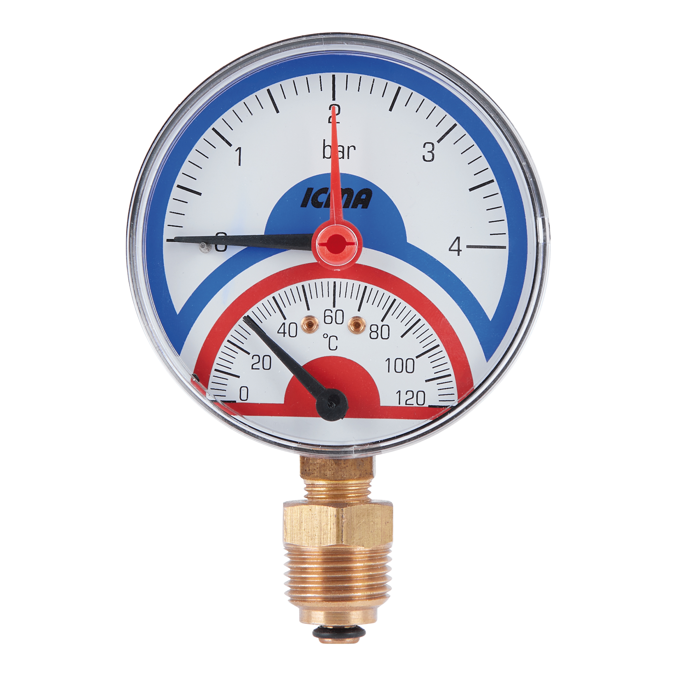 

Термоманометр Icma 1/2" 0-4 бар, нижнее подключение №258