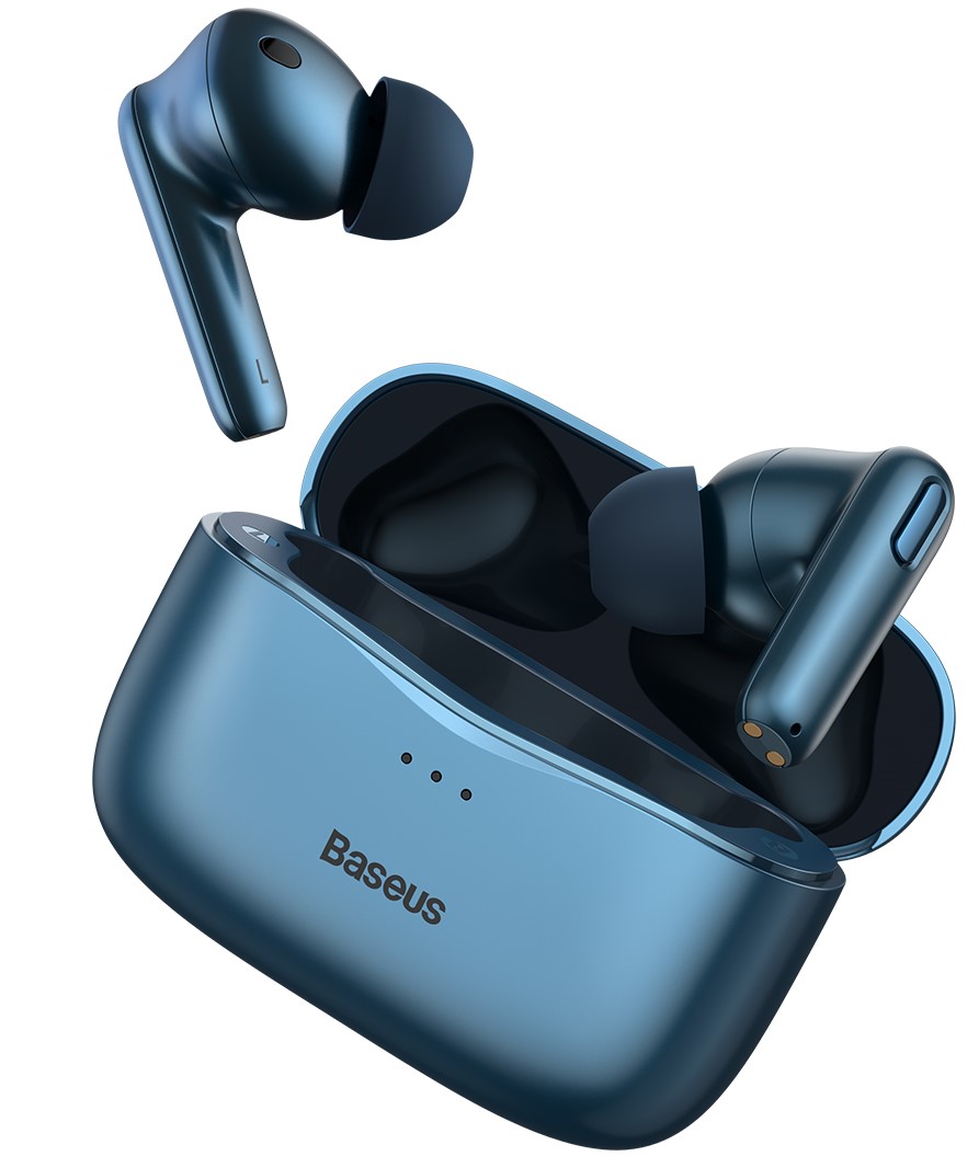 

Беспроводные Bluetooth наушники Baseus Encok SIMU TWS S2 с функциями ANC и беспроводной зарядки Qi Синий