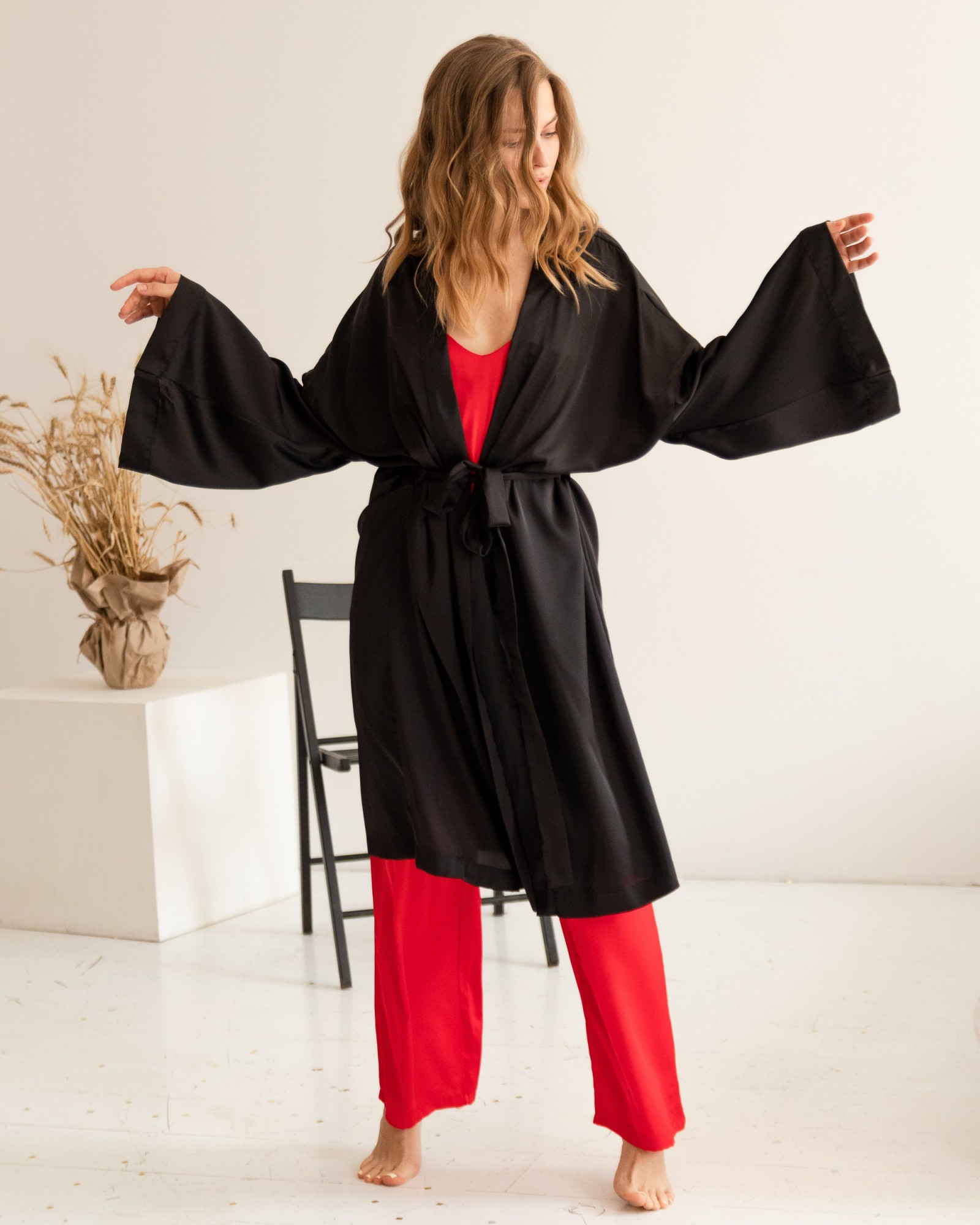 

Халат-Кимоно из шелка Армани Margot Gallery Oversize черный