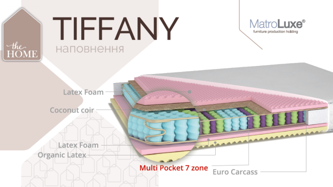 

Матрас Tiffany (Pocket spring) MatroLuxe The Home 22 80x190 см 0132-0177