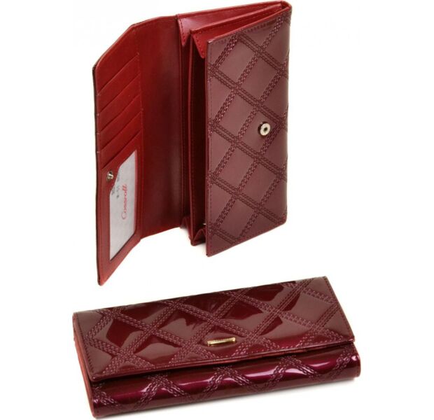 

Женский лаковый кошелек Rose Series-2 Cossrol WD-51 бордовый