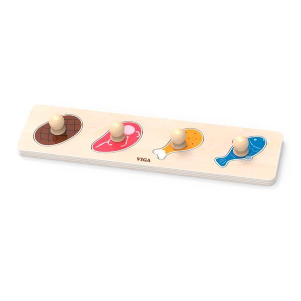 

Деревянная рамка-вкладыш Viga Toys Мясо и рыба (OPT2_44533) 30 x 7.5 x 3.3 см