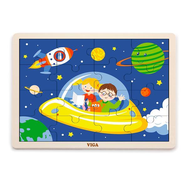 

Деревянный пазл Viga Toys В космосе, 16 эл. (OPT2_51457) 30 x 1 x 27 см