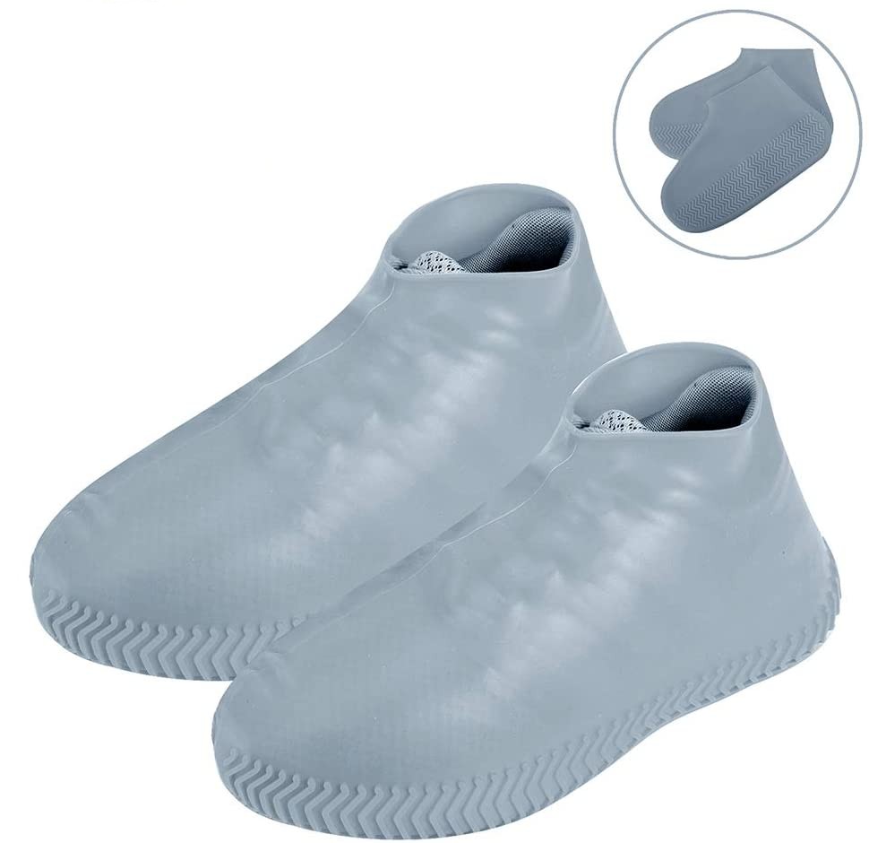 

Чехлы бахилы для обуви водонепроницаемые силиконовые Shoe Cover Серый L 42-45