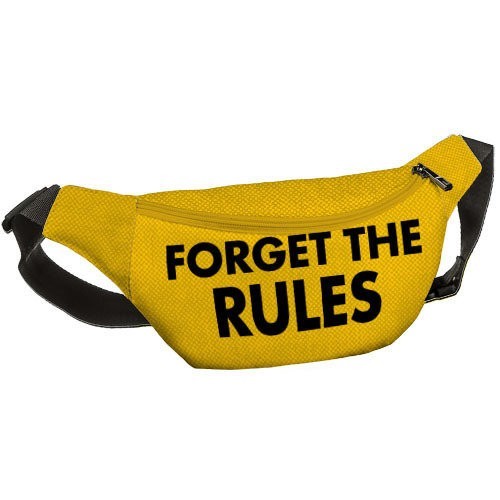 

Сумка бананка на пояс BUMBAG Forget the rules Present бананка поясная сумка на пояс c принтом желтая