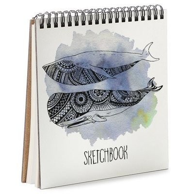 

Блокнот скетчбук базовый квадратный Sketchbook Present Скетчбук блокнот с принтом для рисования блокнот с принтом Могучие киты