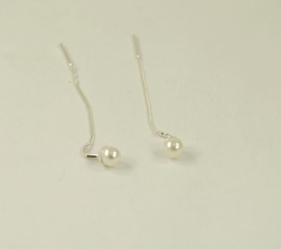 

Серьги протяжки с жемчугом Maxi Silver 8786