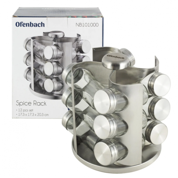 

Набор ёмкостей Kamille Ofenbach для специй 12шт на подставке для сервировки стола KM-101000
